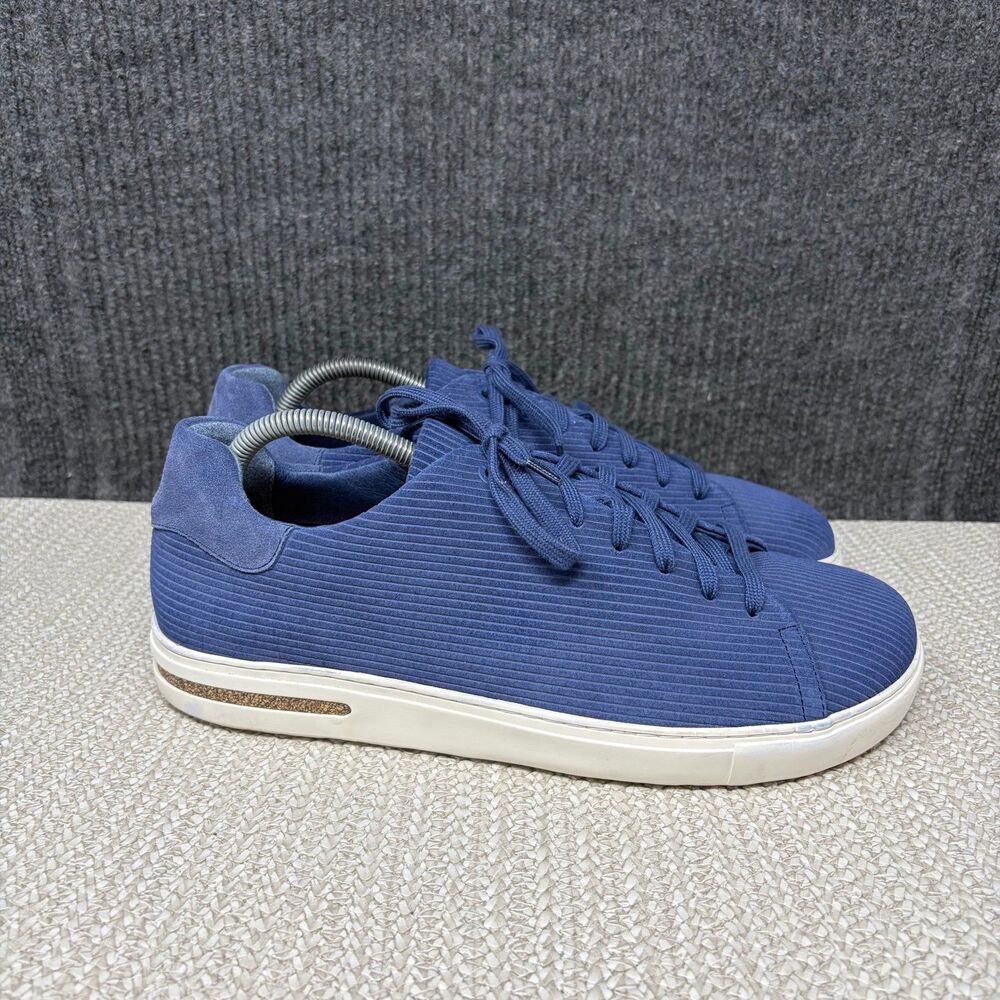 Birkenstock Bend Low Suede Embossed Corduroy Blue Sneakers Shoes Mens 43 / US 10